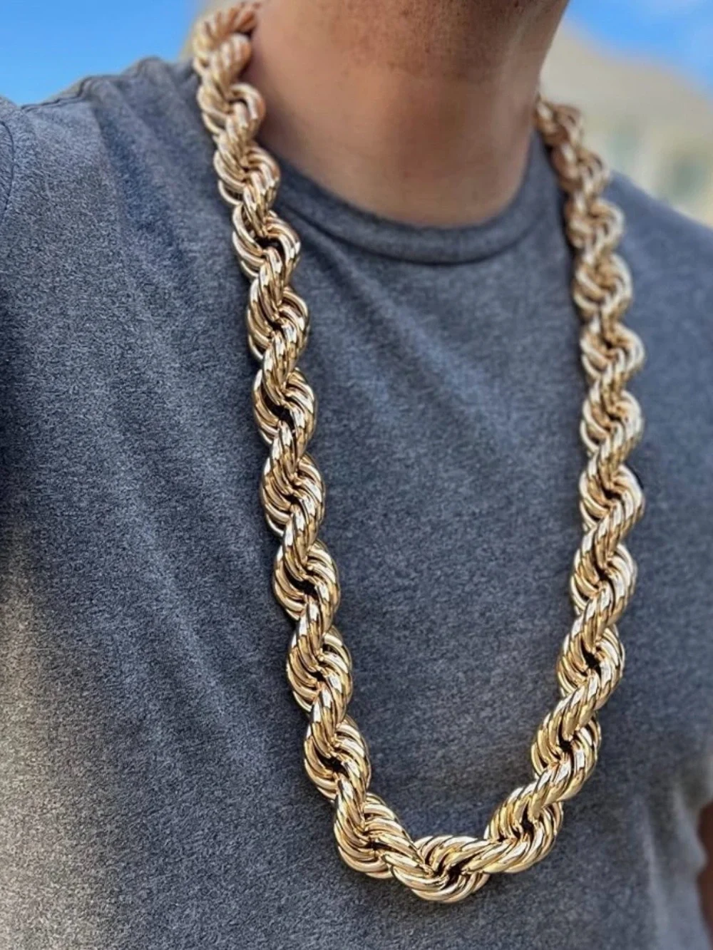Bling Cartel Heavy 25mm Mens Hollow Thick Rope Dookie Chain 36” Hip Hop Necklace